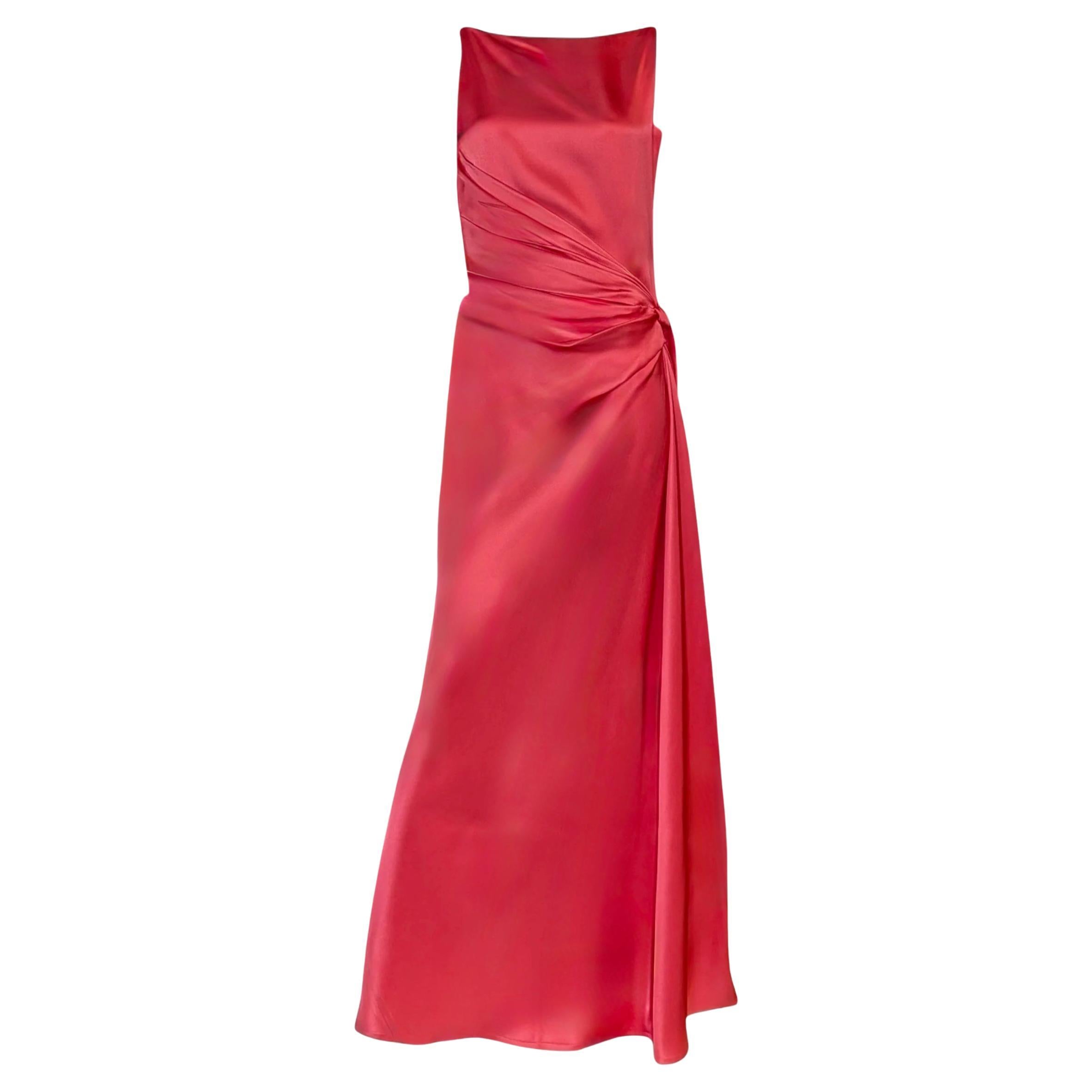 Robe de soirée en soie rose drapée Bill Blass Vintage - Made in USA