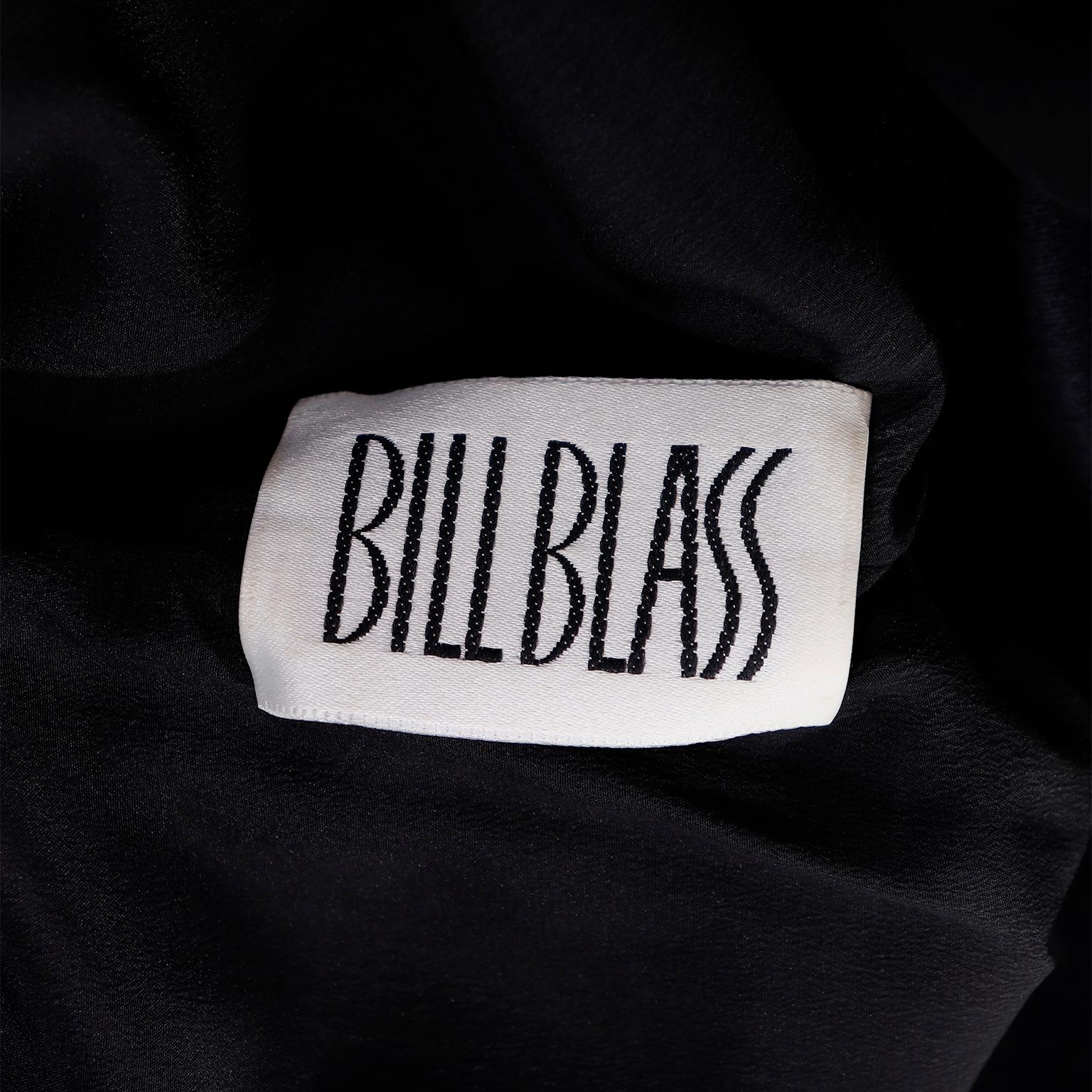 Robe de soirée vintage drapée noire et blanche abstraite Bill Blass, 1985 en vente 14