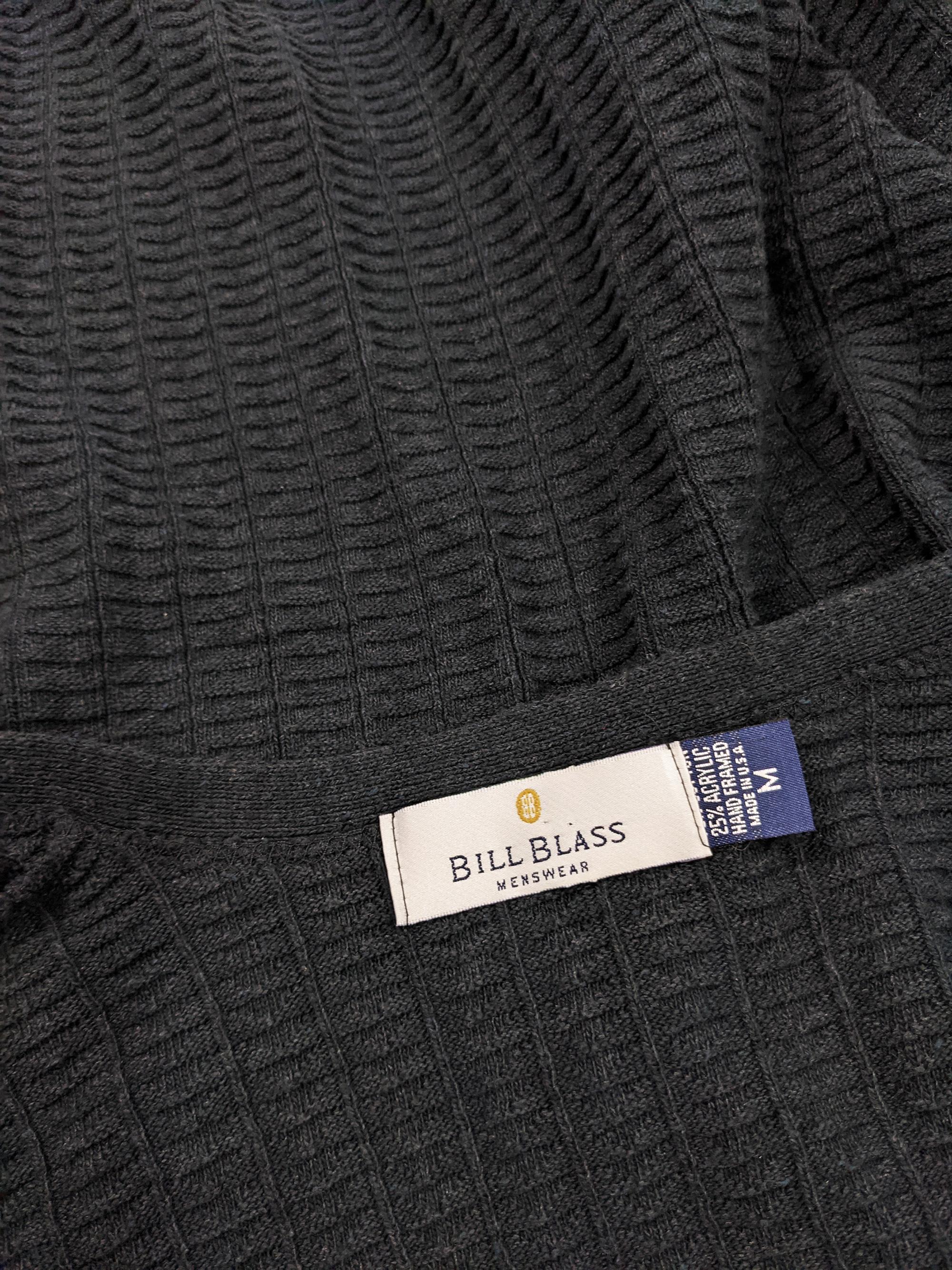 Bill Blass Vintage Mens Waffle Knit Cardigan Sweater In Excellent Condition In Doncaster, South Yorkshire