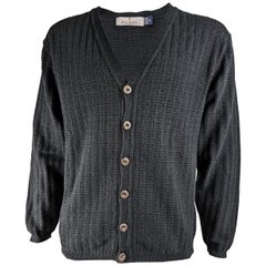 Bill Blass Vintage Mens Waffle Knit Cardigan Sweater