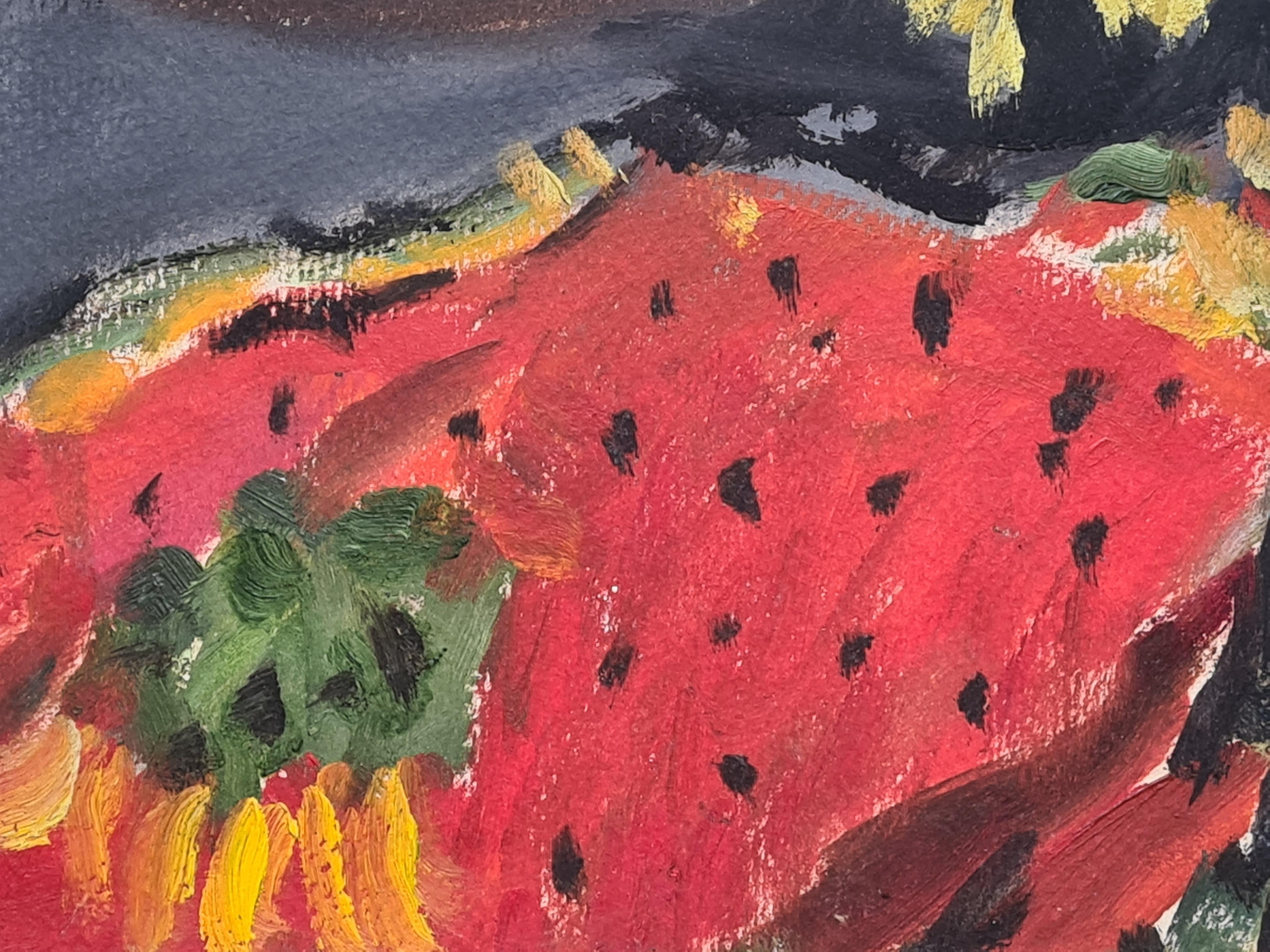 Naturaleza Muerta Colorida con Frutas y Flores, 'Nature Mort, Fruits et Fleurs' en venta 4