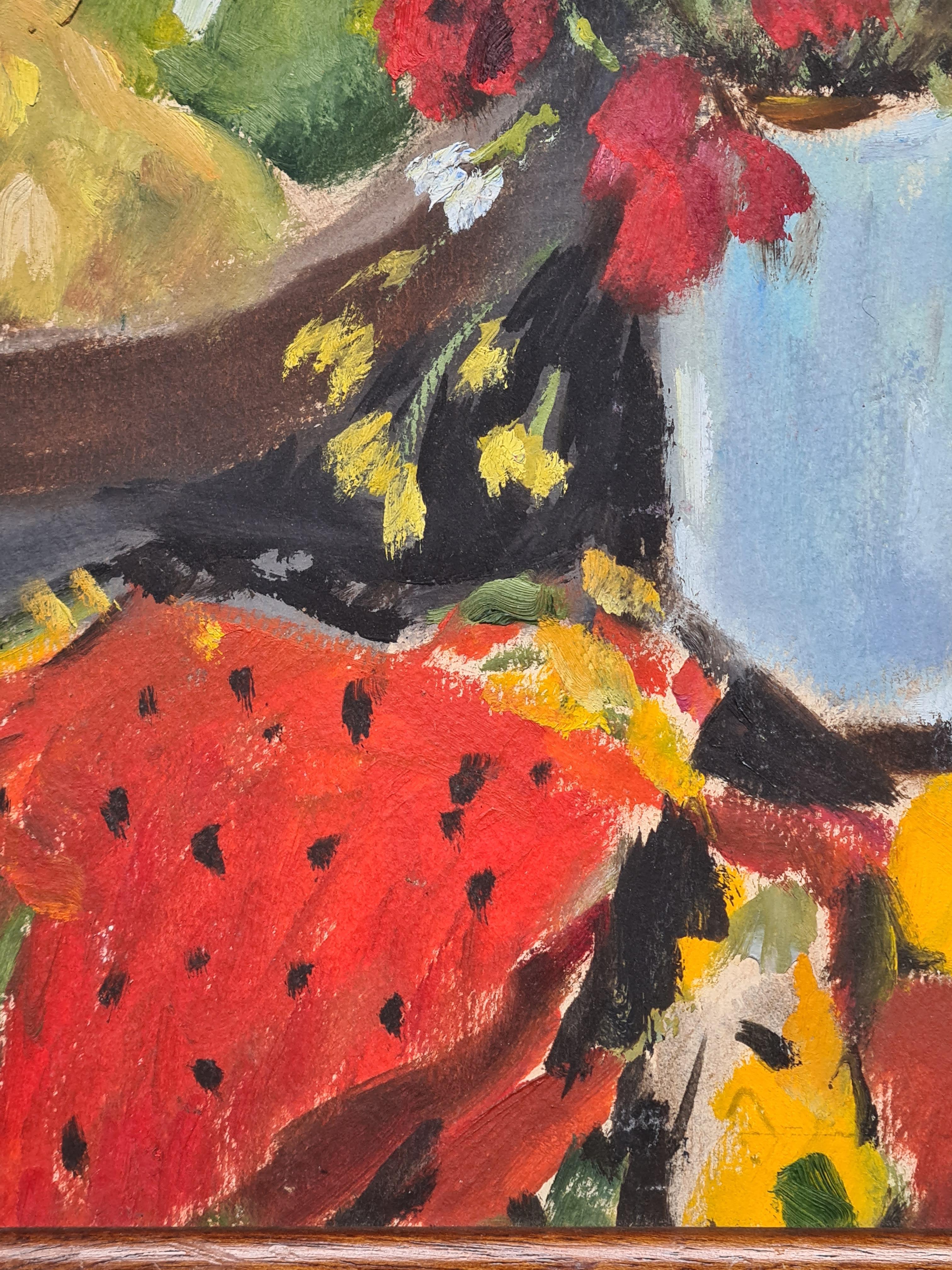 Naturaleza Muerta Colorida con Frutas y Flores, 'Nature Mort, Fruits et Fleurs' en venta 1