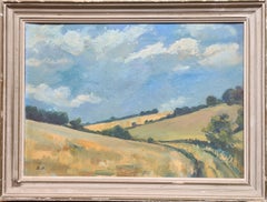 Impressionist Landscape, A Rural Arcadian View With Field of Corn 