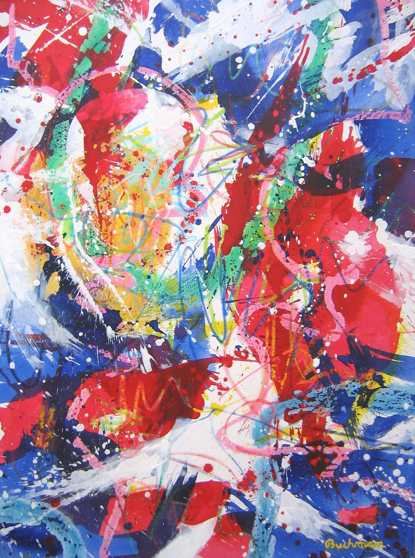 Peinture, acrylique sur toile, E Pluribus Unim II - Painting de Bill Buchman