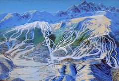 Vintage Trail Map Painting of Aspen Snowmass