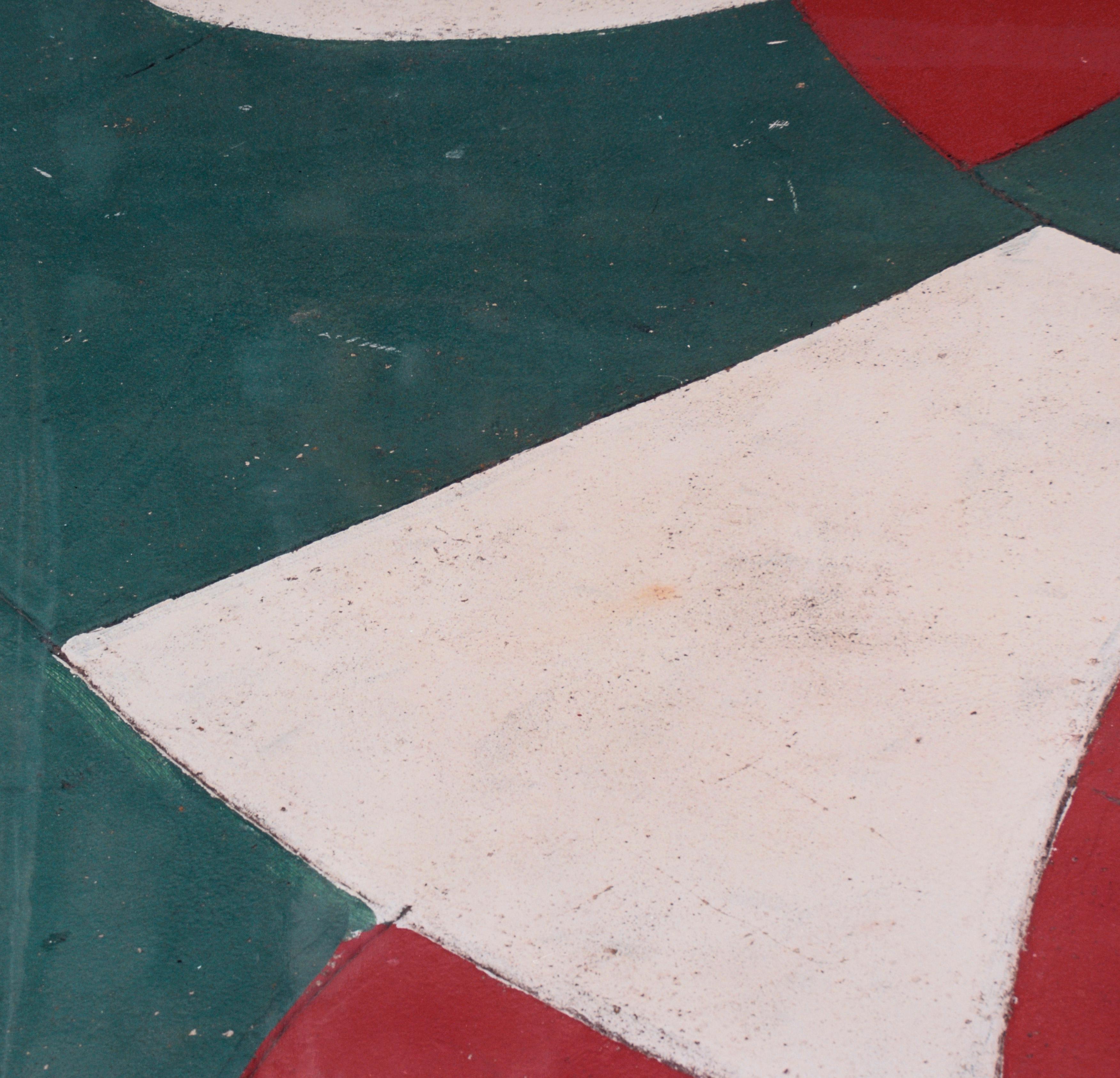 Bemalter Beton – Großformatige Texturfotografie in großem Maßstab

Detailliertes Makrofoto von Bill Clark (Amerikaner, 20. Jahrhundert). Clark hat ein Foto von Beton gemacht, der in verschiedenen Farben gestrichen wurde - rot, weiß und grün. Dieses