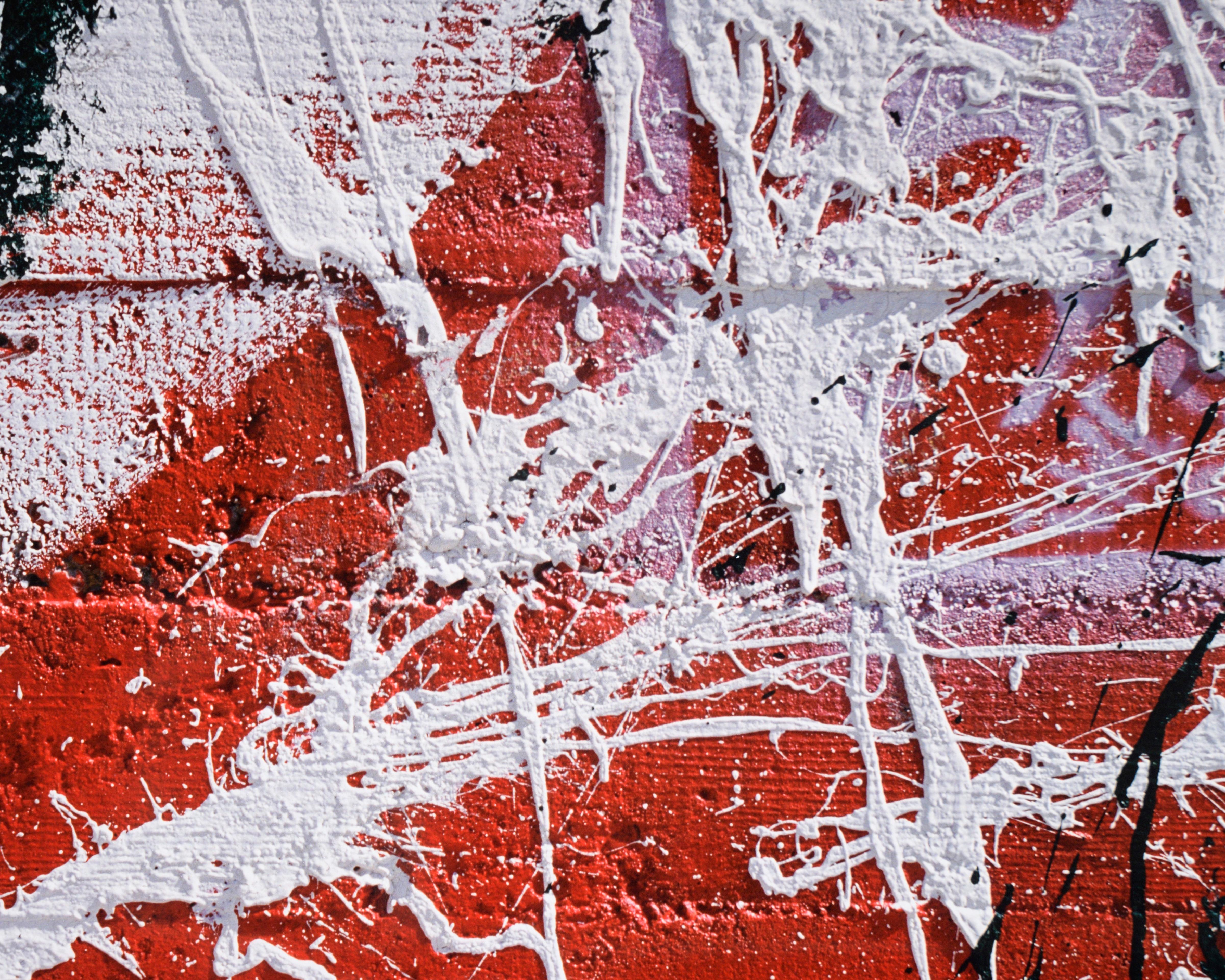 White Paint Splatters - Large Scale Abstract Textural Photograph For Sale 4