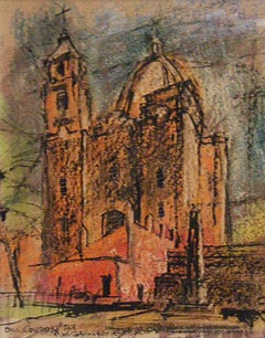 Impressionist Cathedral Landscape Drawing