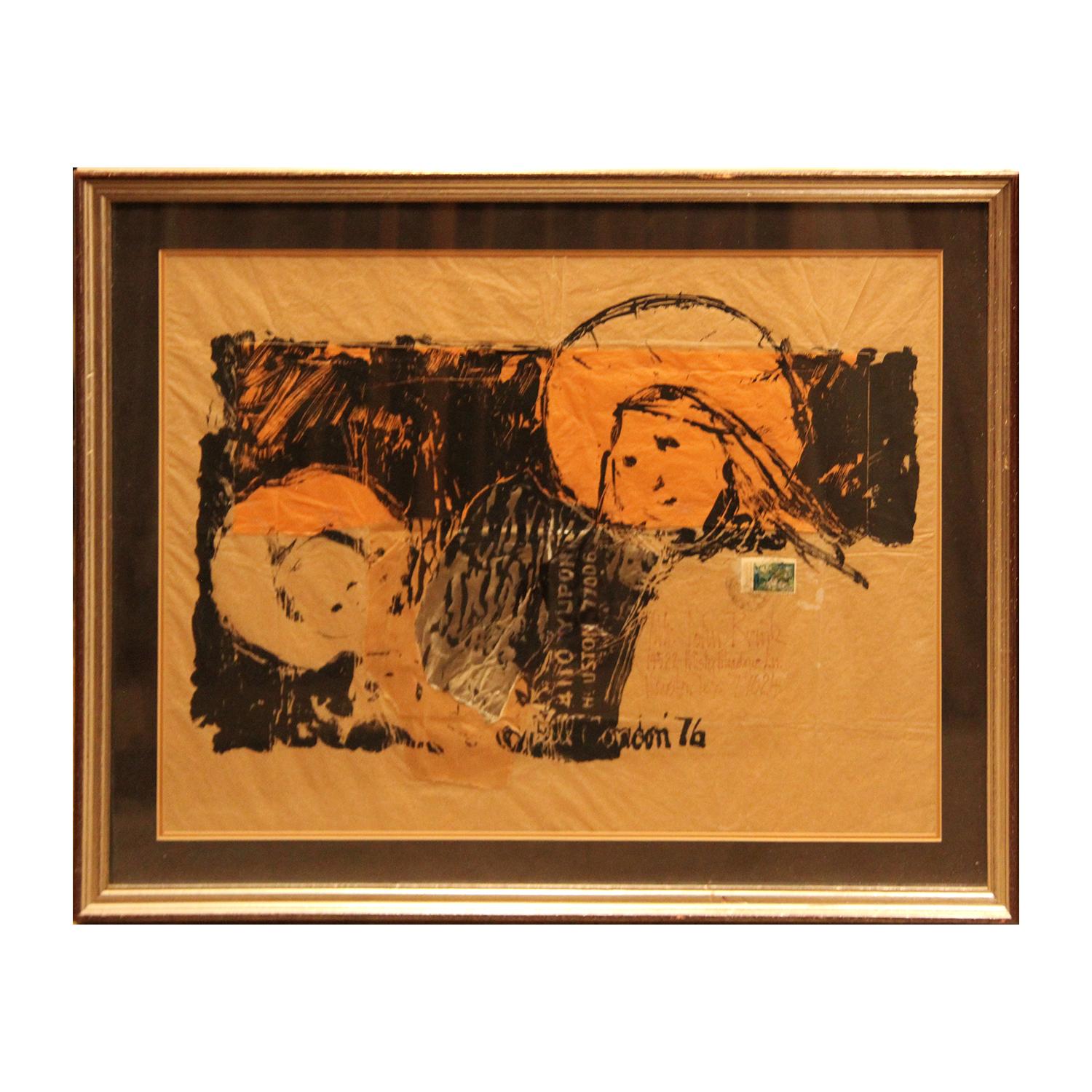 Figurative Painting de Bill Condon - Madonna y Niño abstractos modernos en técnica mixta