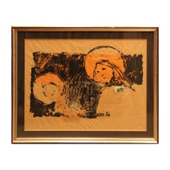Moderne abstrakte Mixed Media Madonna und Kind