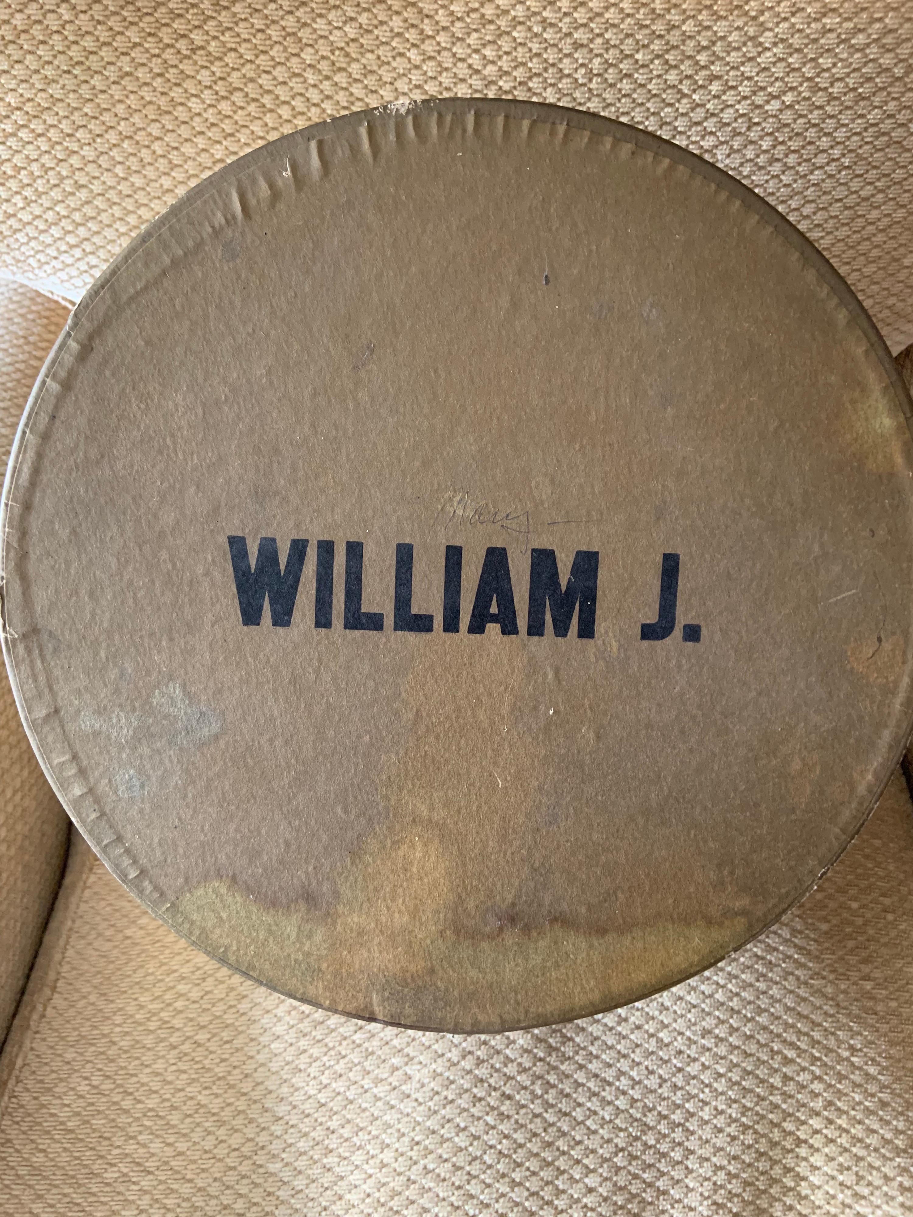 Black Bill Cunningham William J Polka Dot Velvet Hat in the Original William J Hatbox