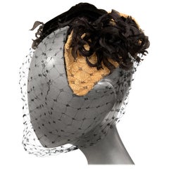 Vintage Bill Cunningham William J Veiled Cocktail Hat