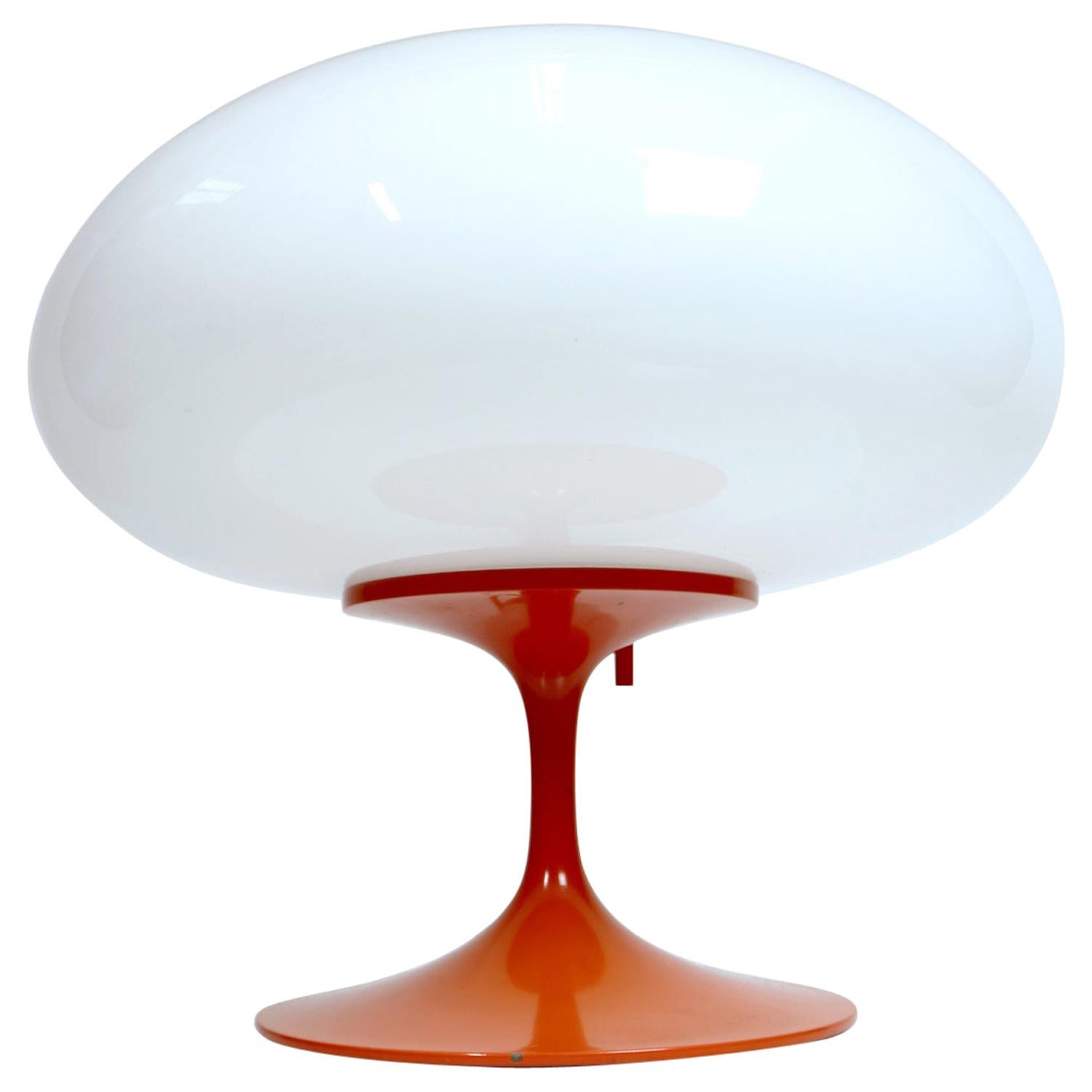 Bill Curry A3 Stemlite Orange Mid-Century Modern Mushroom Lamp
