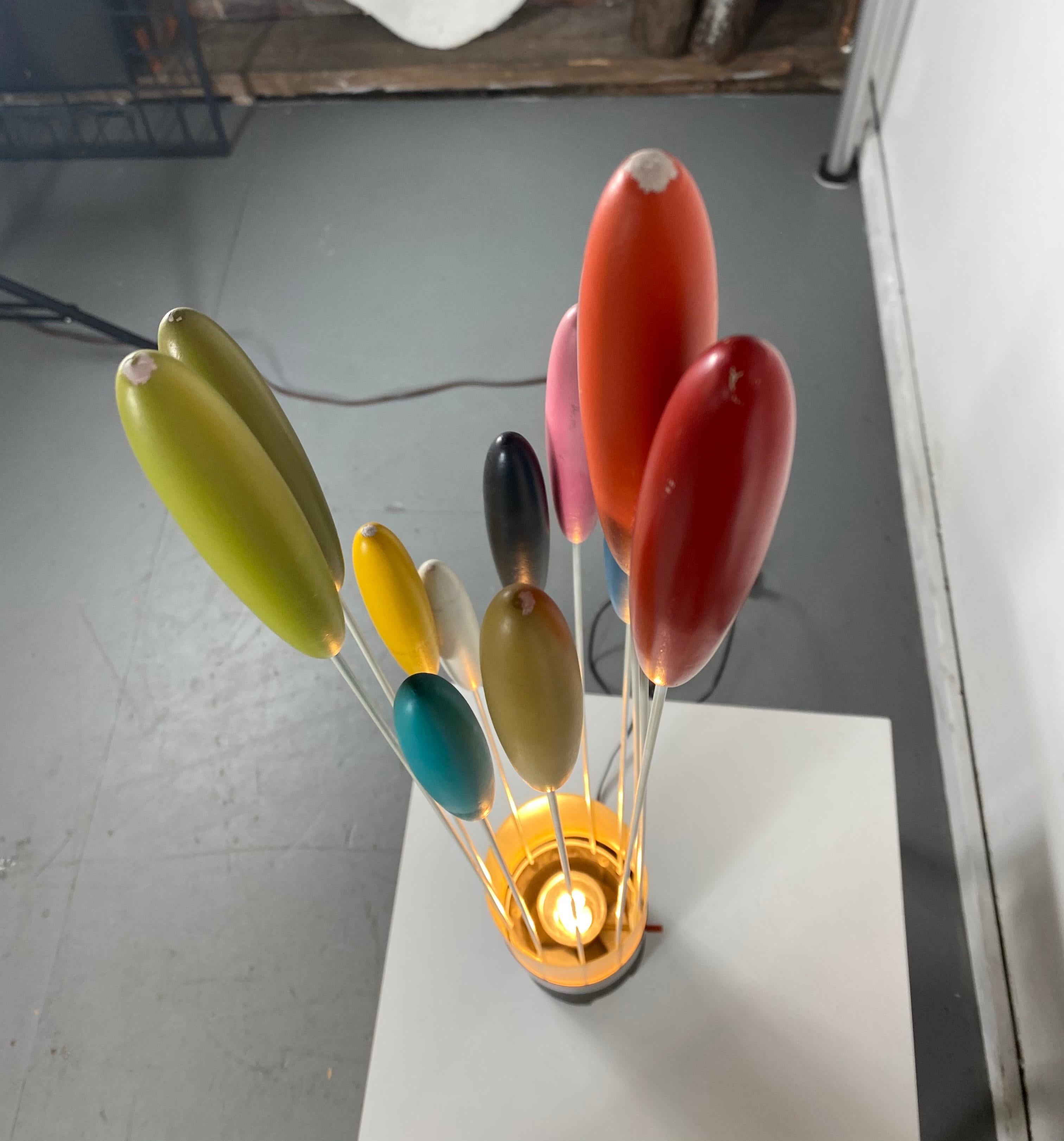 Bill Curry 'Cattails' Lamp.. Iconic Modernist Design, , amazing colors In Good Condition In Buffalo, NY