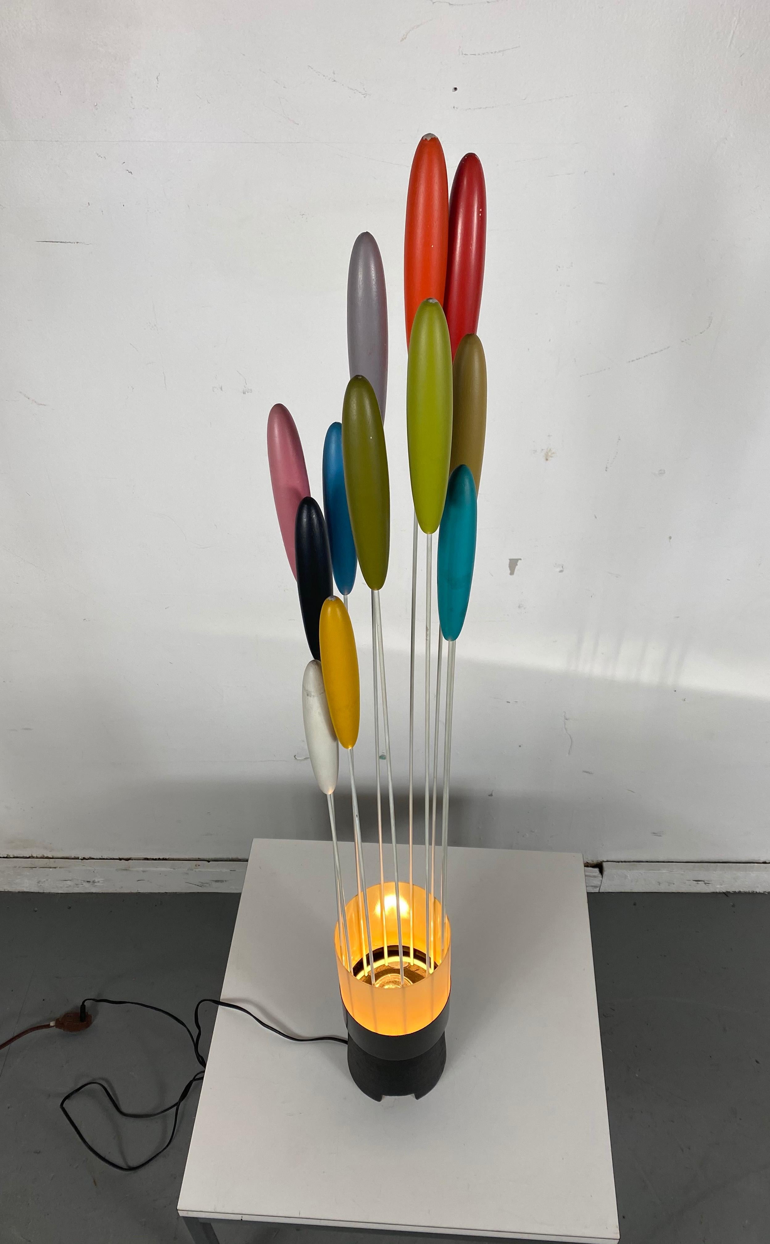 Mid-20th Century Bill Curry 'Cattails' Lamp.. Iconic Modernist Design, , amazing colors