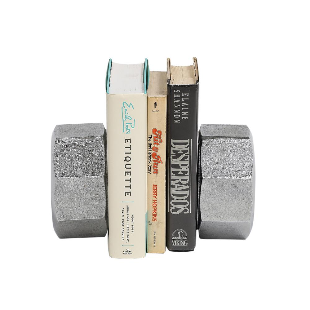Bill Curry for Design Line Nut Bookends, Nickel Chrome, Cast Iron, Signed For Sale 8