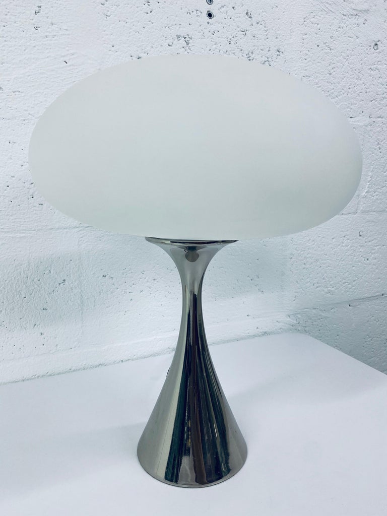 Bill Curry Polished Chrome Mushroom Table or Desk Lamp for Laurel at