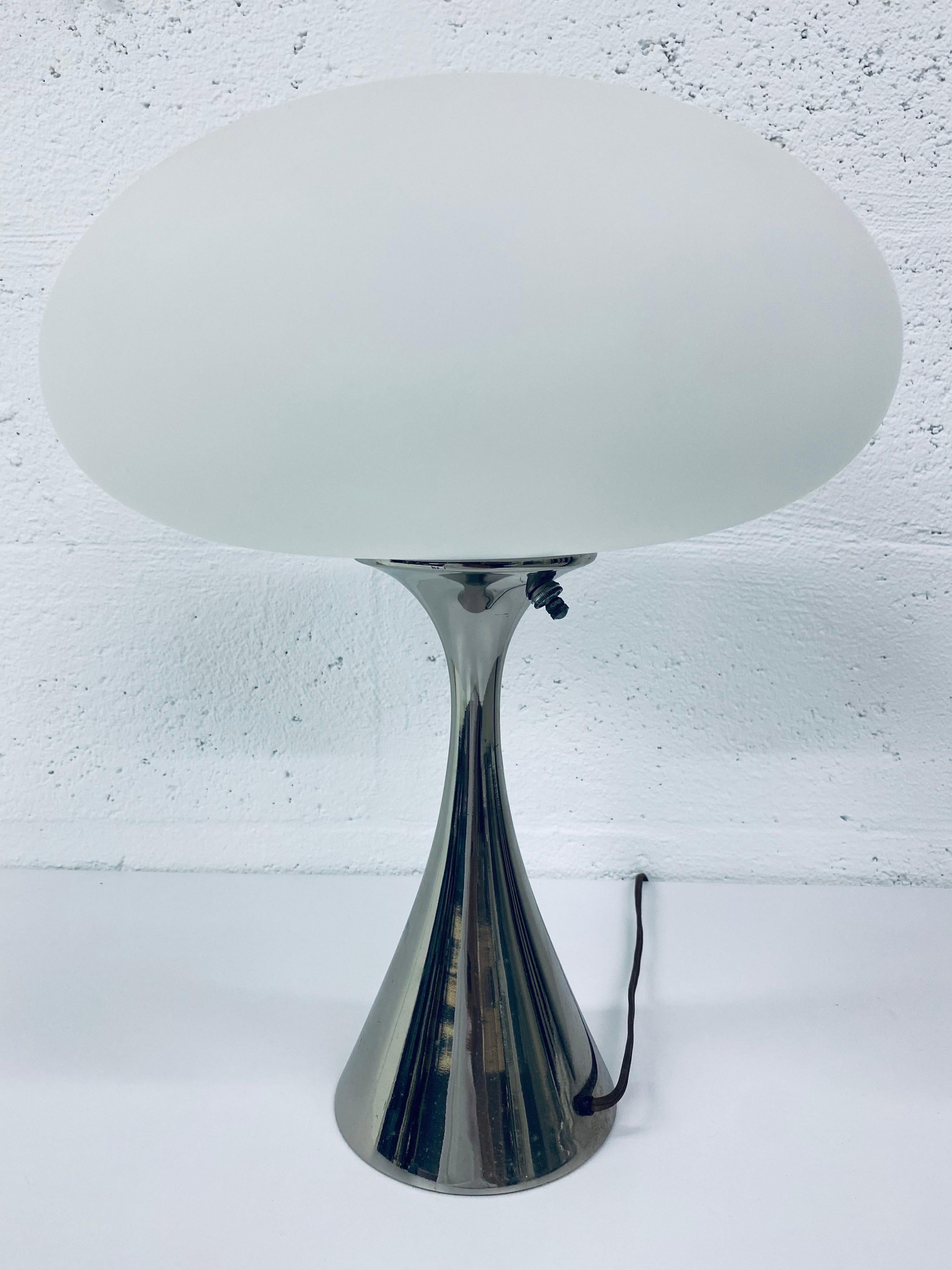 American Bill Curry Polished Chrome Mushroom Table or Desk Lamp for Laurel