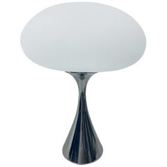 Bill Curry Polished Chrome Mushroom Table or Desk Lamp for Laurel