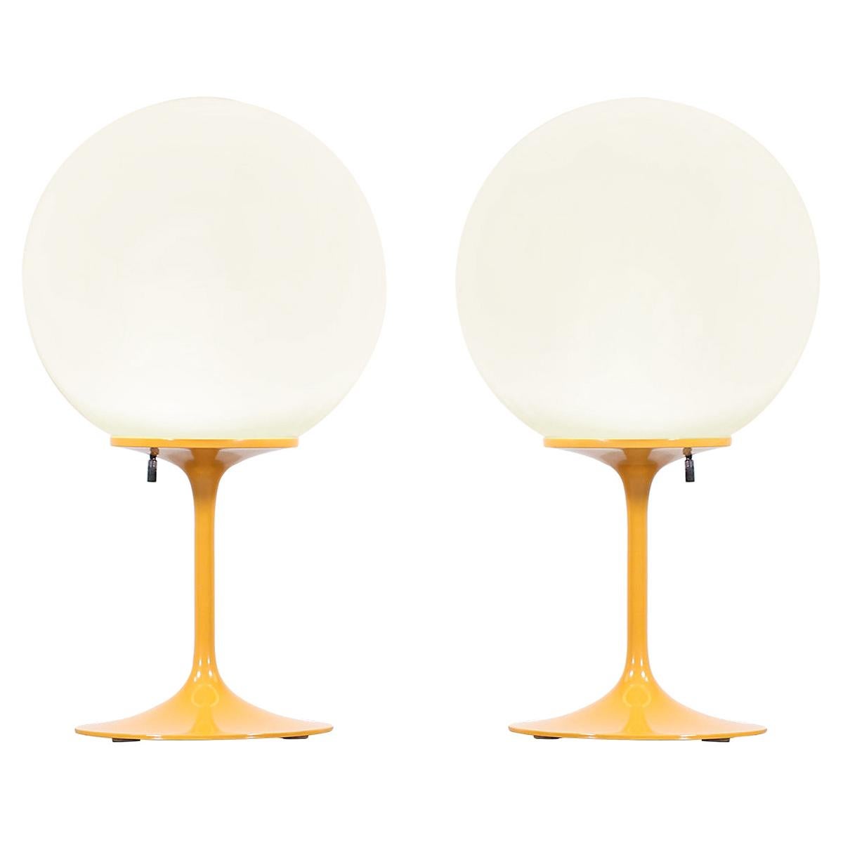 Bill Curry "Stemlite" Mustard Table Lamps for Design Line