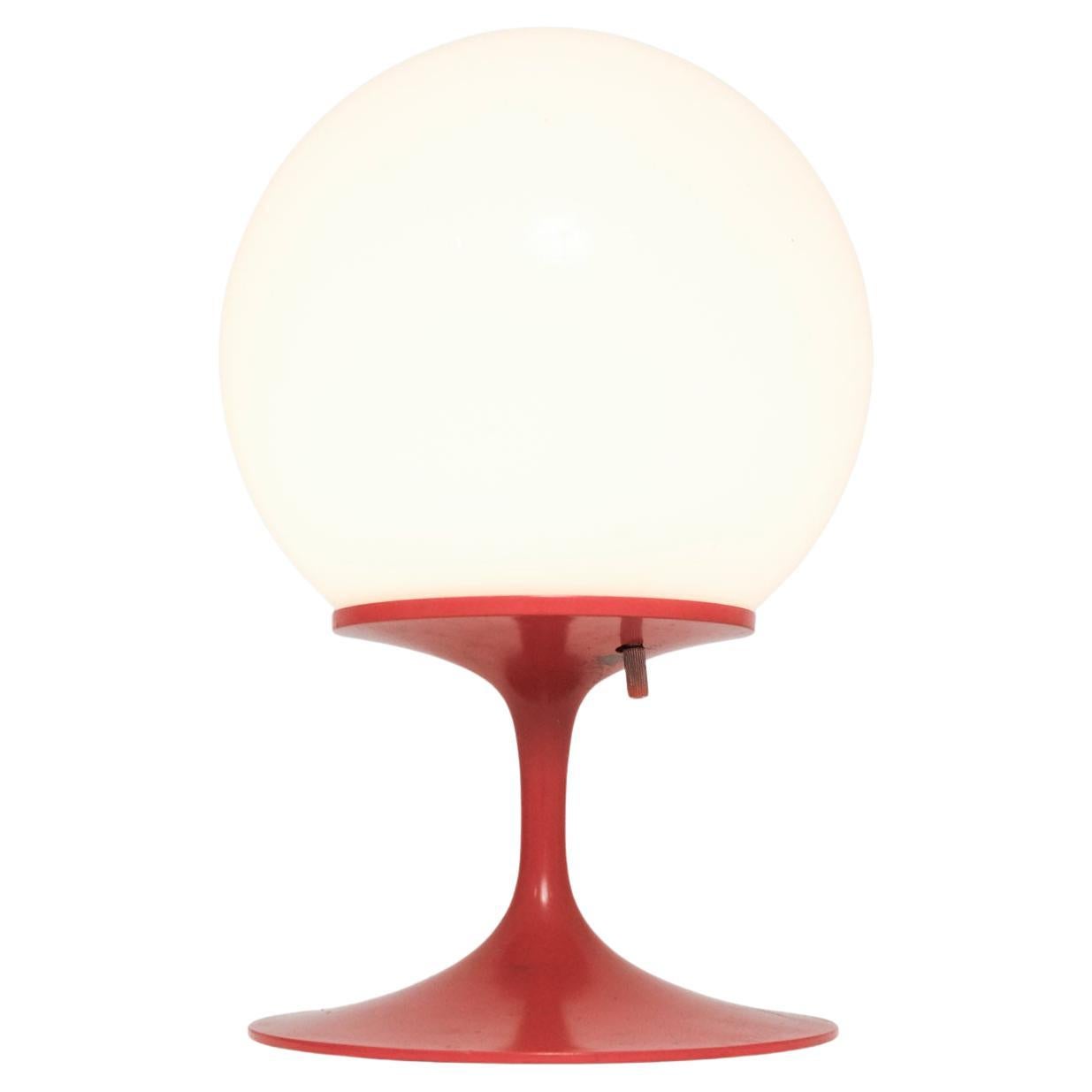 Bill Curry ‘Stemlite’ Table Lamp in Red for Design Line, USA, 1960’s For Sale