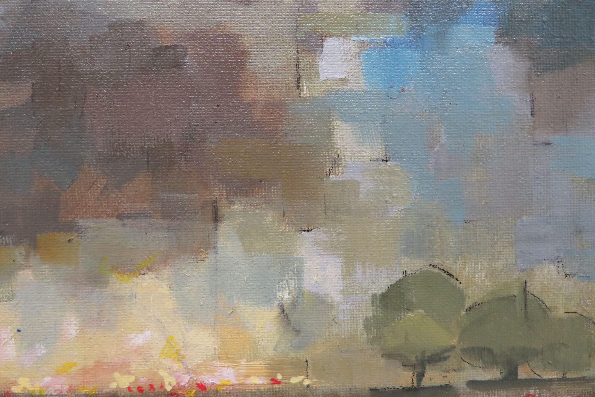 BILL DEAN ROI 1932 English IMPRESSIONIST landscape oil painting STUBBLE BURNING For Sale 2