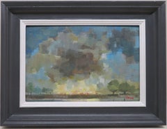 BILL DEAN ROI 1932 English IMPRESIONIST paisaje pintura al óleo STUBBLE BURNING