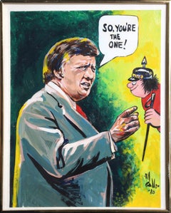«So You're the One» (George Steinbrenner), caricatura en acrílico firmada por Bill Gallo