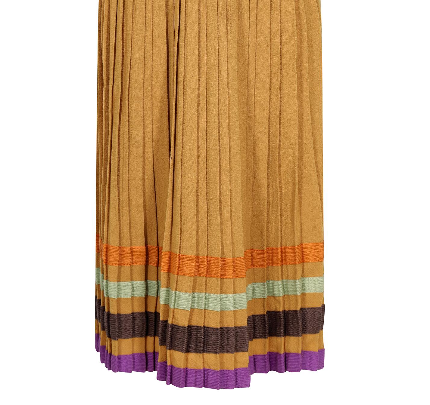 Bill Gibb 1970s Accordion Pleat Wool Skirt In Excellent Condition For Sale In London, GB