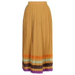 Bill Gibb 1970s Accordion Pleat Wool Skirt