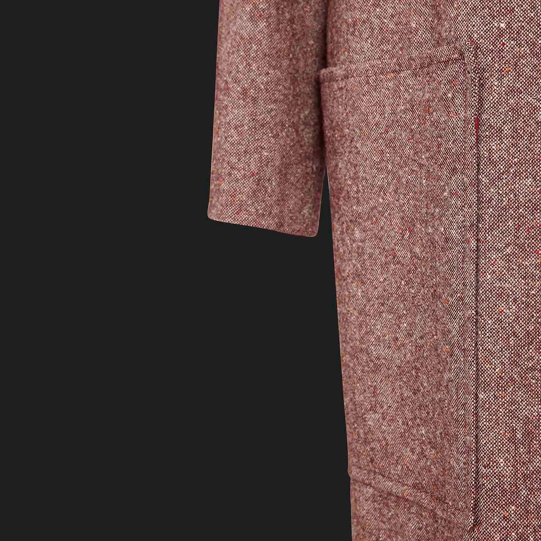 Brown Bill Gibb 1970s Vintage Rare Tweed Maxi Wrap-Around Coat 