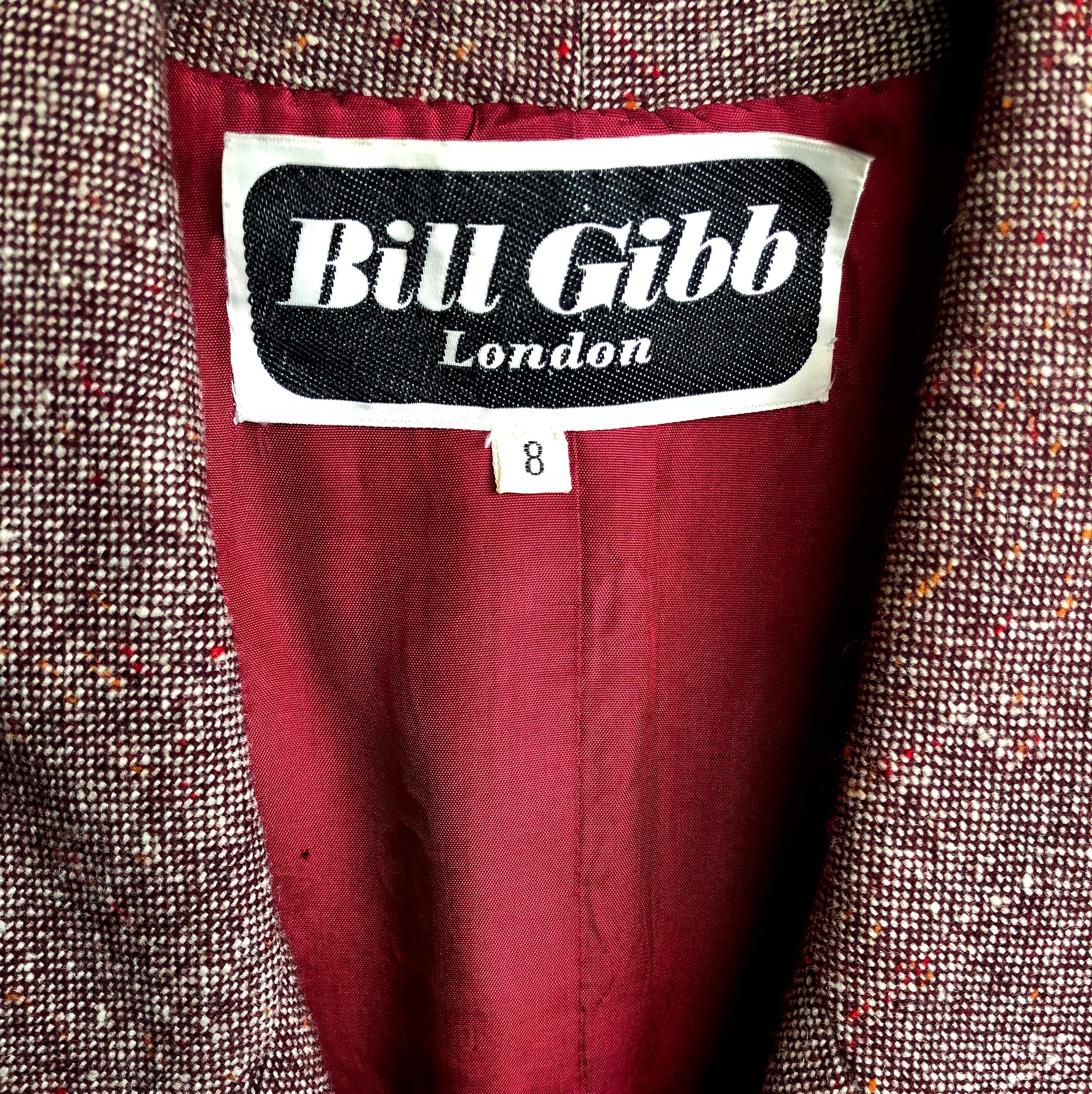 Bill Gibb 1970s Vintage Rare Tweed Maxi Wrap-Around Coat  1