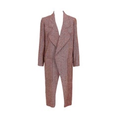 Bill Gibb 1970s Vintage Rare Tweed Maxi Wrap-Around Coat