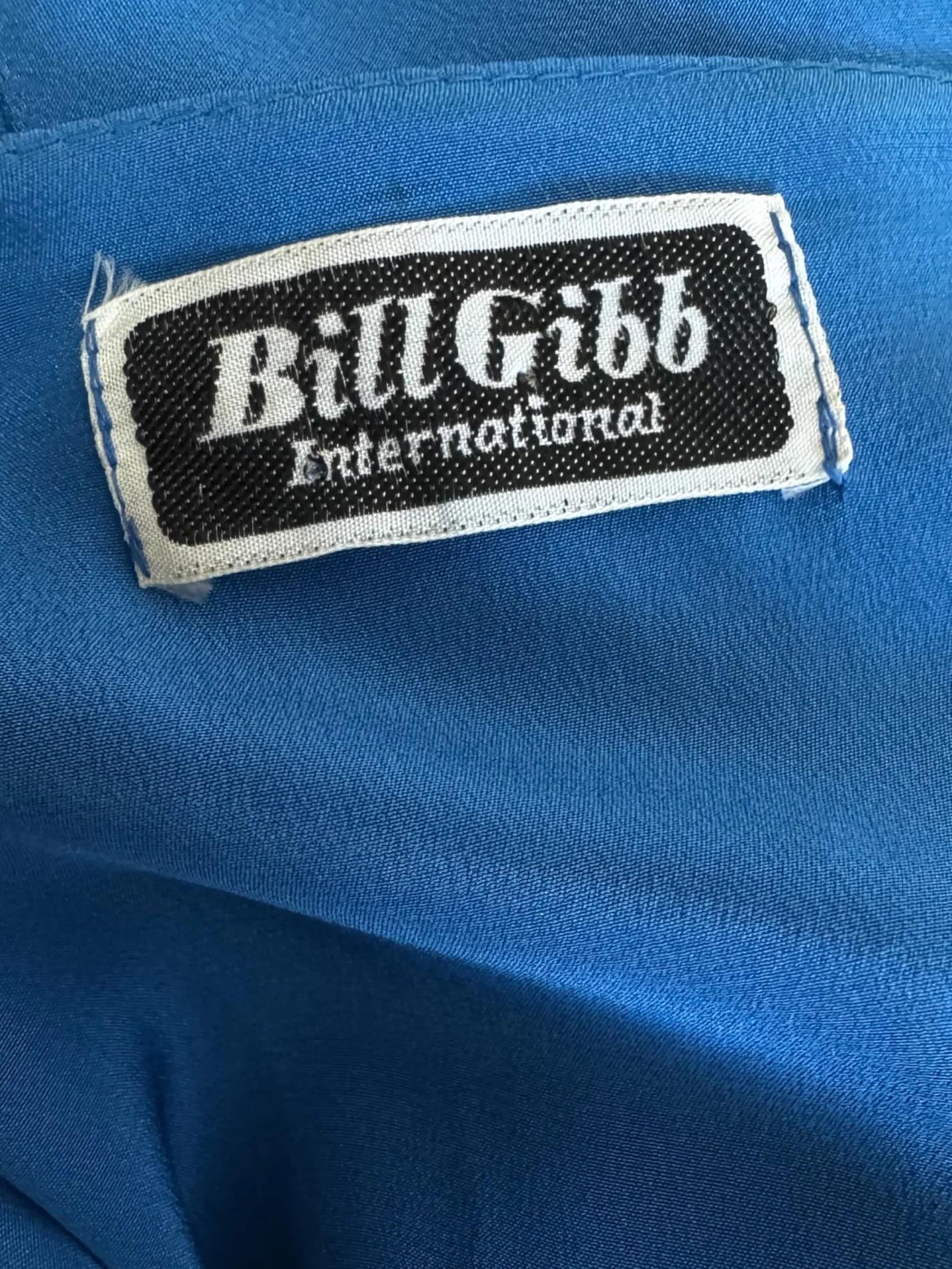 Bill Gibb Blue Silk Beaded Dress, c. Early 1980s For Sale 11