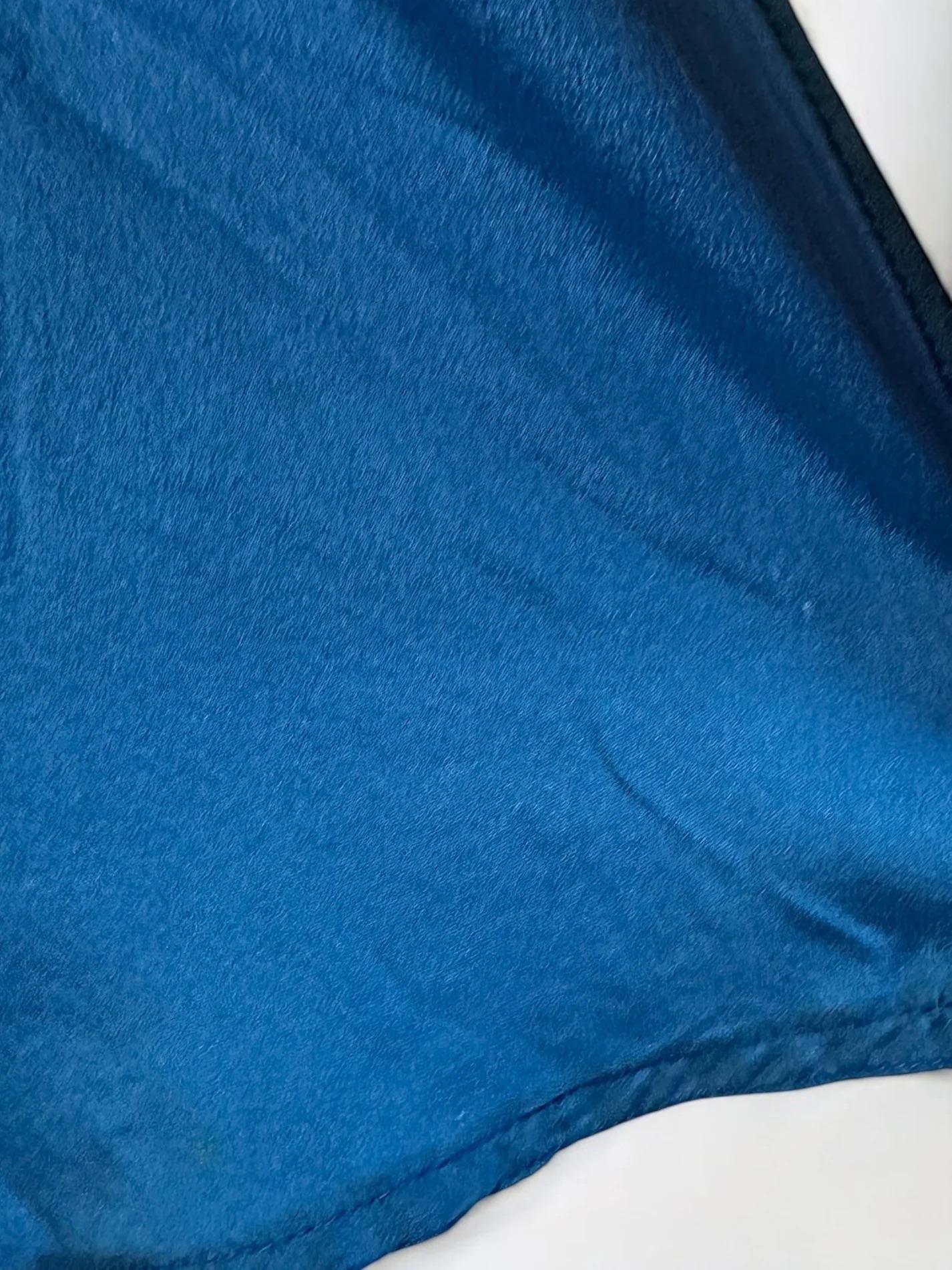 Bill Gibb Blue Silk Beaded Dress, c. Early 1980s For Sale 12