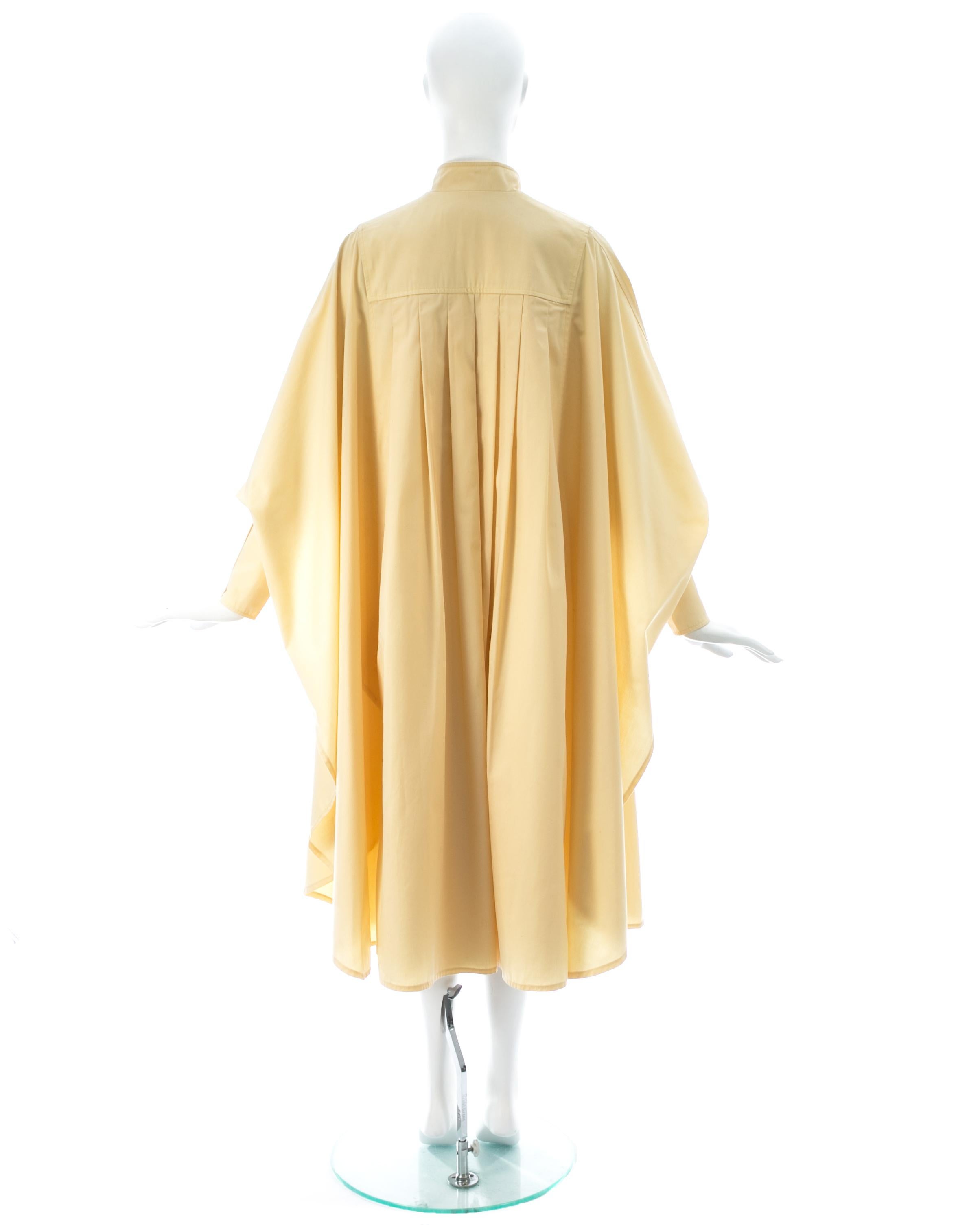 Bill Gibb cream cotton box pleated coat, ca. 1978 1