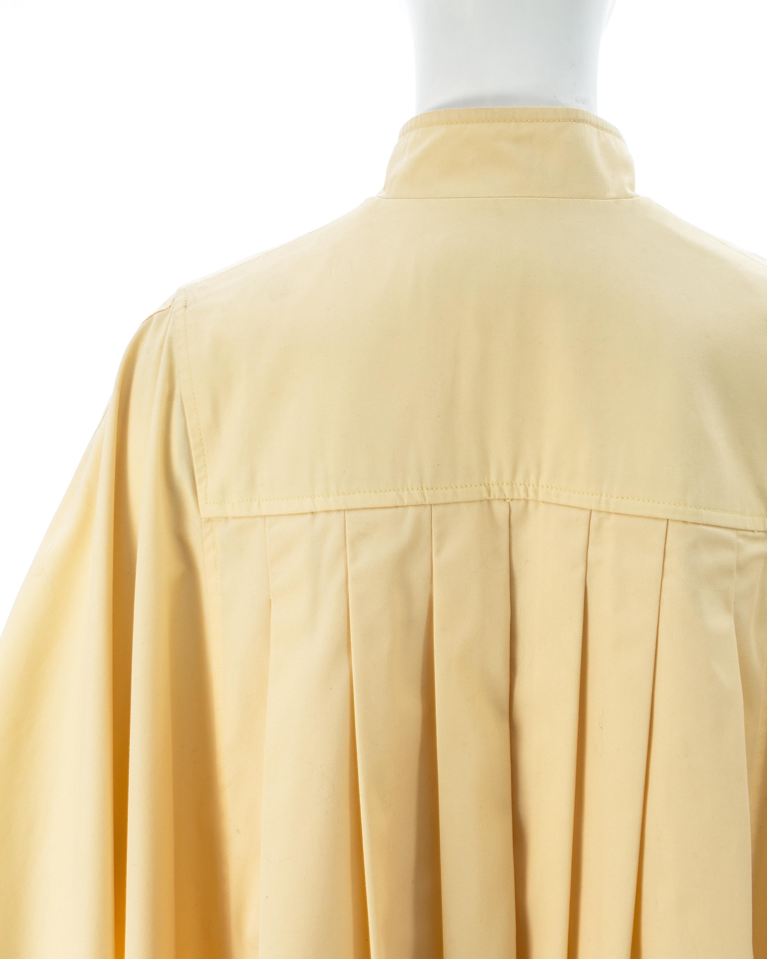 Bill Gibb cream cotton box pleated coat, ca. 1978 2