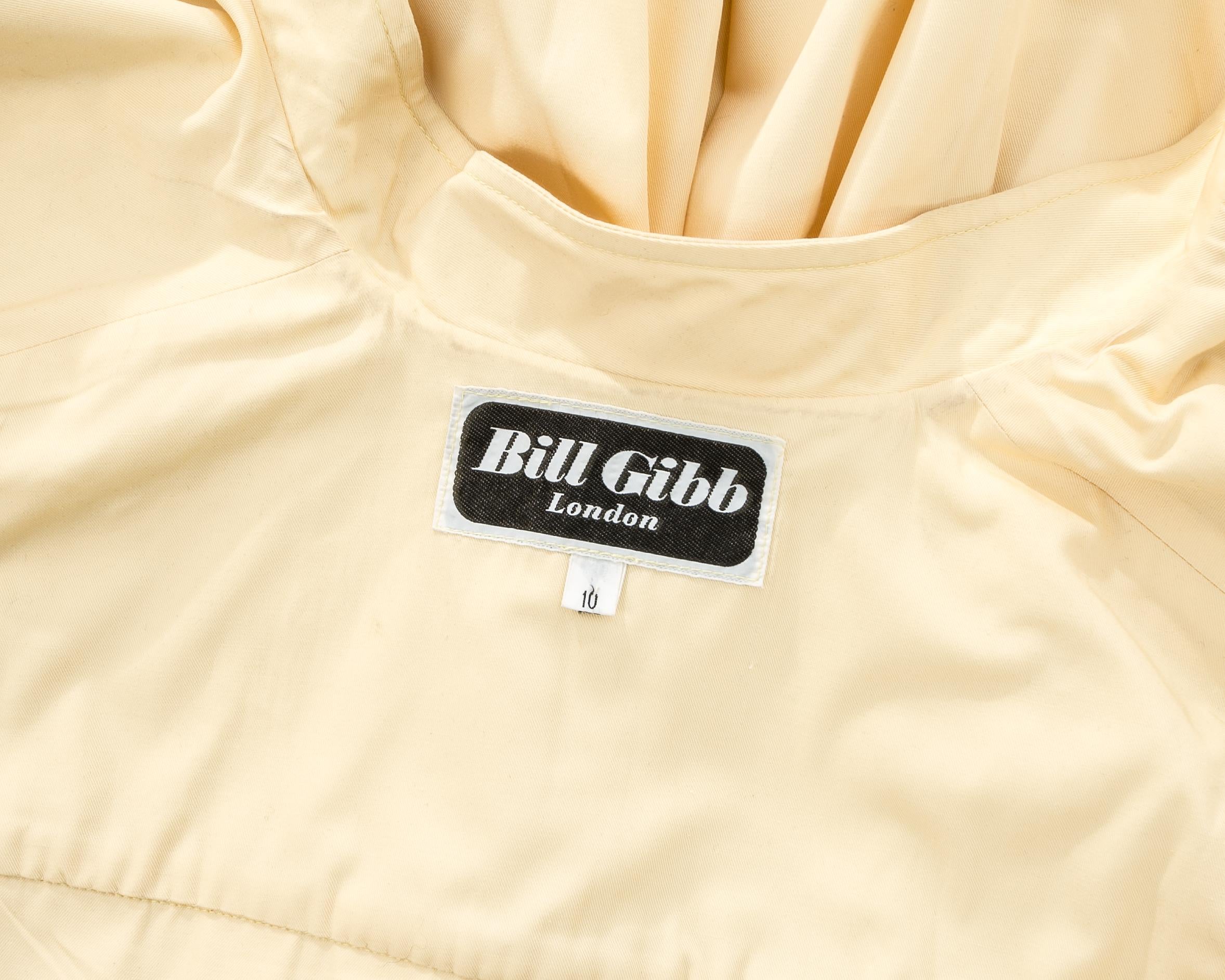 Bill Gibb cream cotton box pleated coat, ca. 1978 3