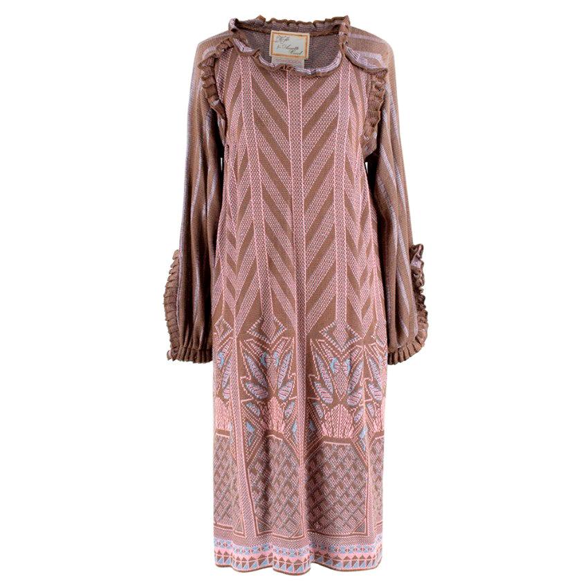 Bill Gibb for Annette Carol Patterned Knitted Dress - Size US8