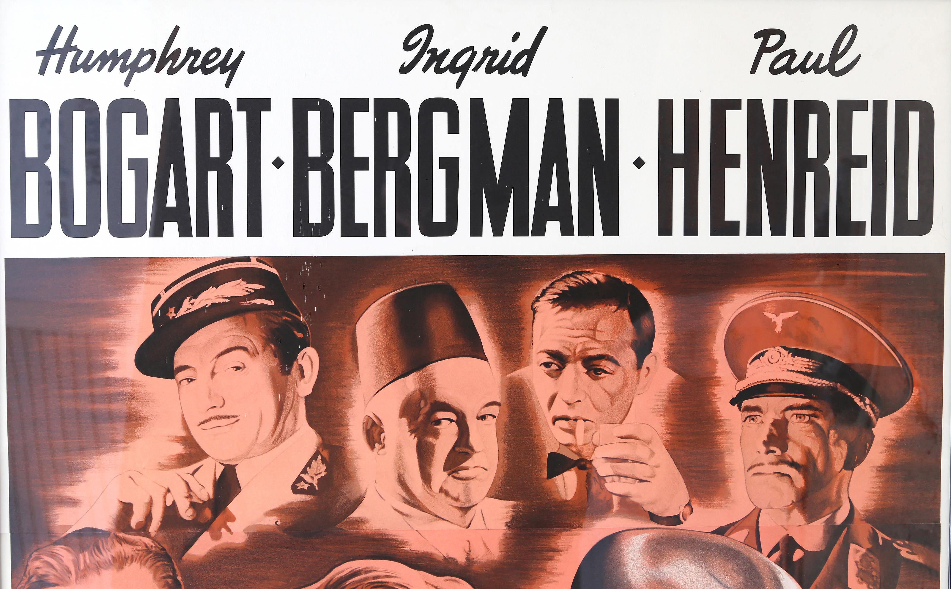 Casablanca, Cartel de cine litográfico vintage de tres hojas por Bill Gold en venta 3