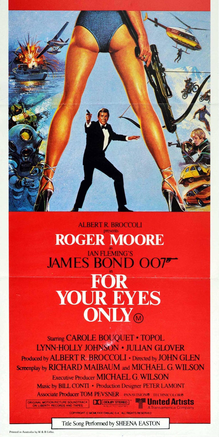 Bill Gold - Original Vintage Film Poster James Bond 007 For Your Eyes Only  Australia Release For Sale at 1stDibs | james bond poster legs, for your  eyes only poster, legs on