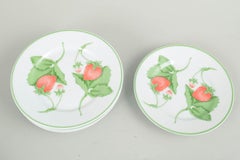 Bill Goldsmith for Limoges. Five small porcelain plates. Fraise series. 1980s