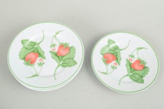 Bill Goldsmith for Limoges. Six small porcelain plates. Fraise series. 1980s