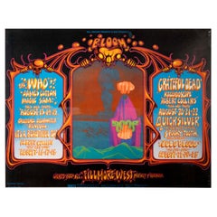 Vintage Bill Graham The Who & Grateful Dead 1968 Fillmore 1st Edition Concert Poster