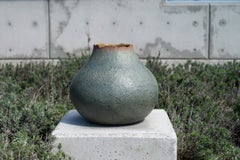 Large Outdoor Vessel No 1 - glazed, outdoor, ceramic, snake and vessel sculpture