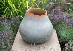 Large Outdoor Vessel No 2 - glazed, outdoor, ceramic, snake and vessel sculpture