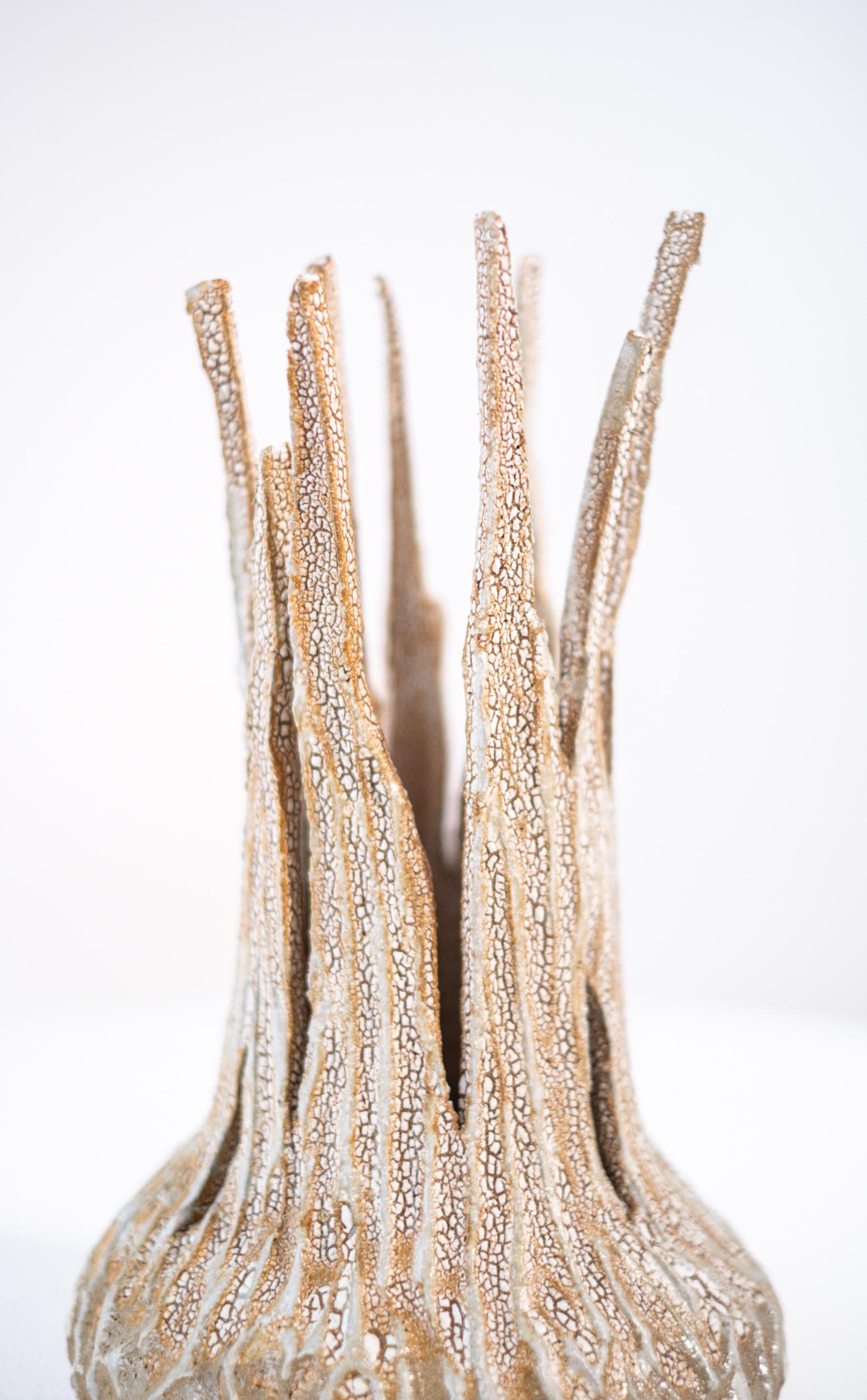 Sprouted Vessel - abstrait, émaillé, récipient, sculpture en céramique en vente 2