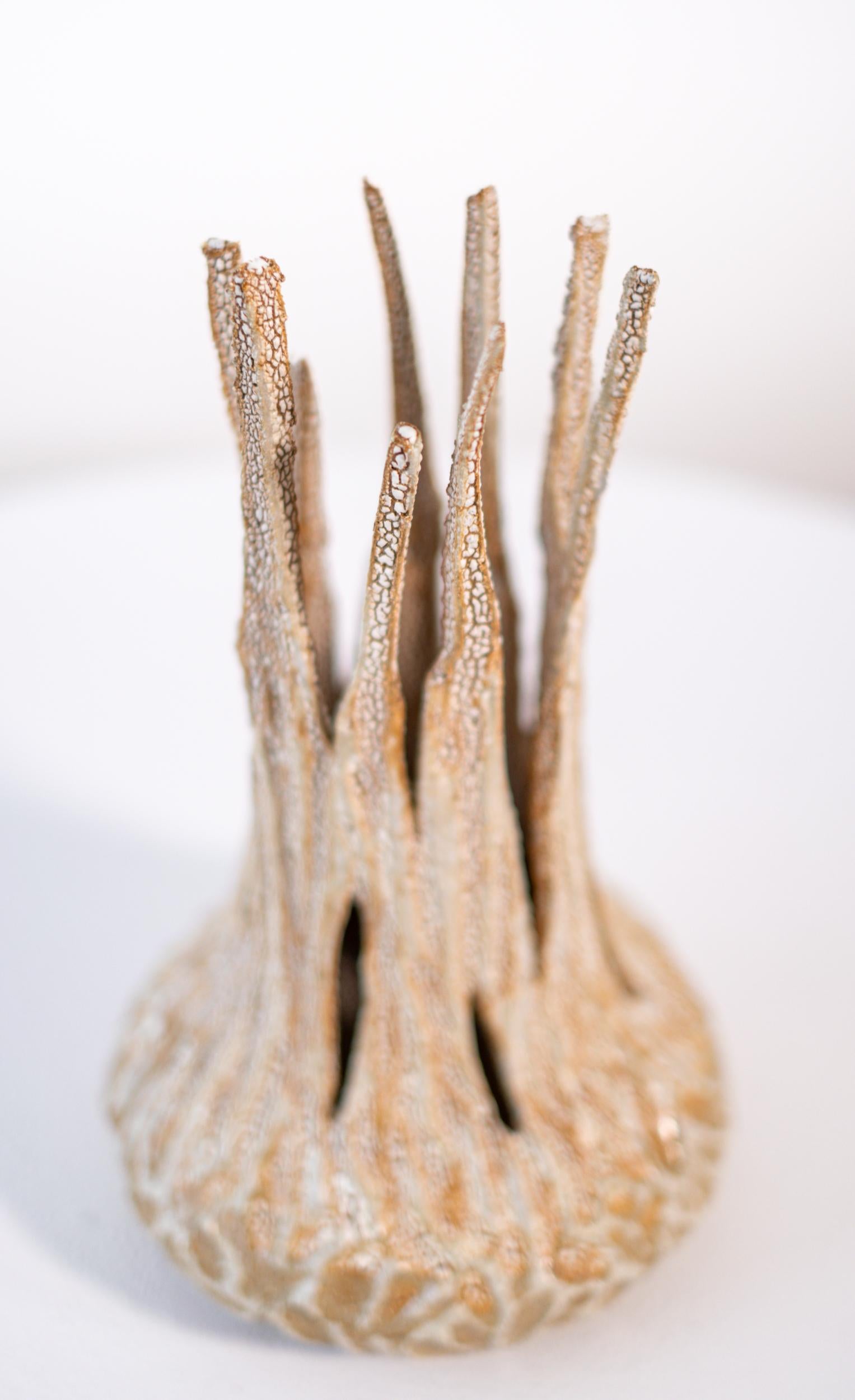 Sprouted Vessel - abstrait, émaillé, récipient, sculpture en céramique en vente 3