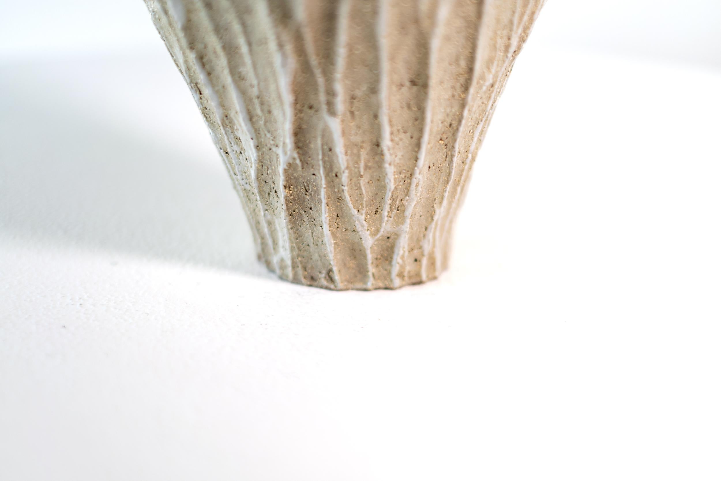 Tall Haptic Vessel I (Carved) - abstract, glazed, vessel, ceramic sculpture For Sale 1