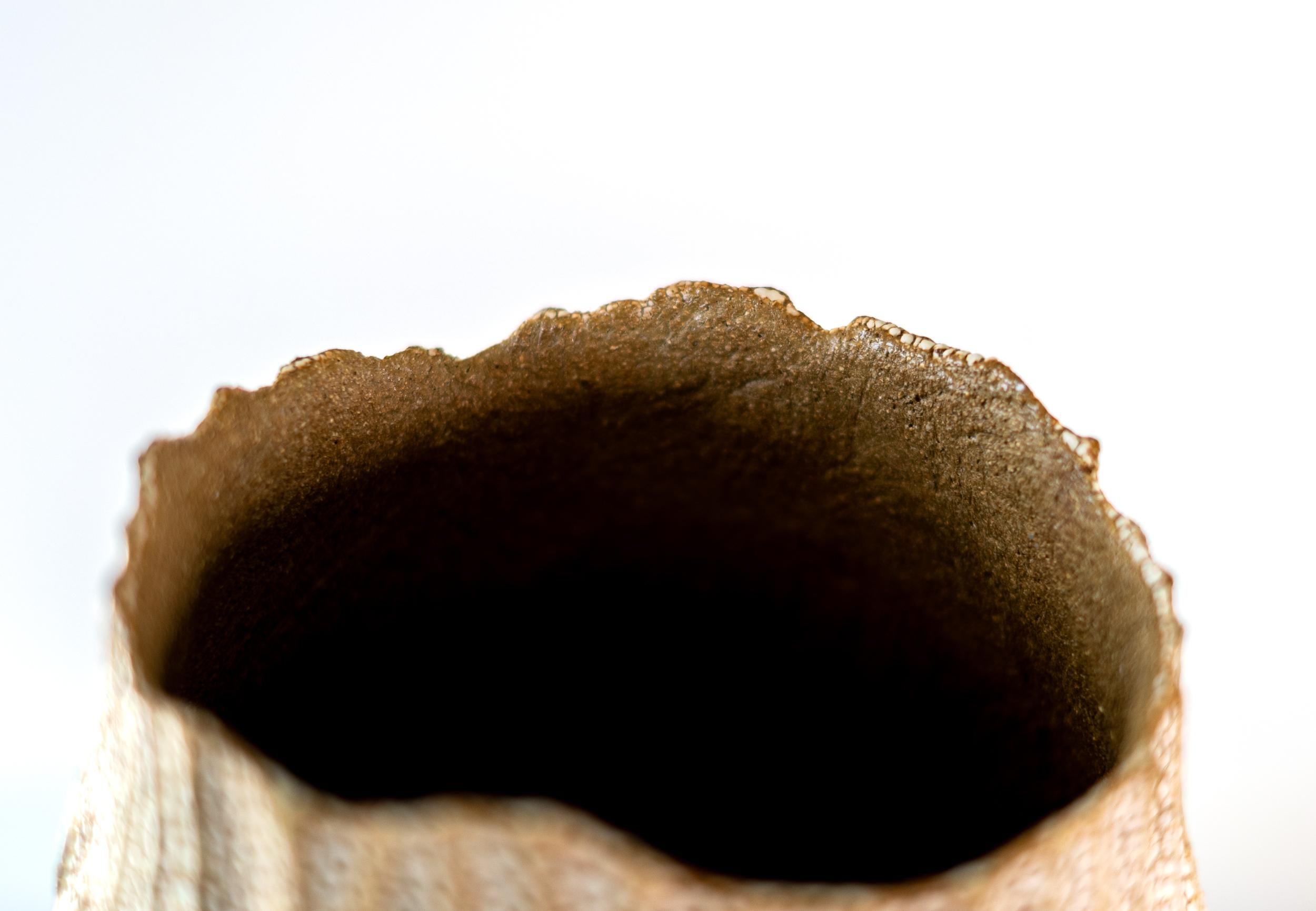 Tall Haptic Vessel II (Carved) - abstract, glazed, vessel, ceramic sculpture For Sale 6